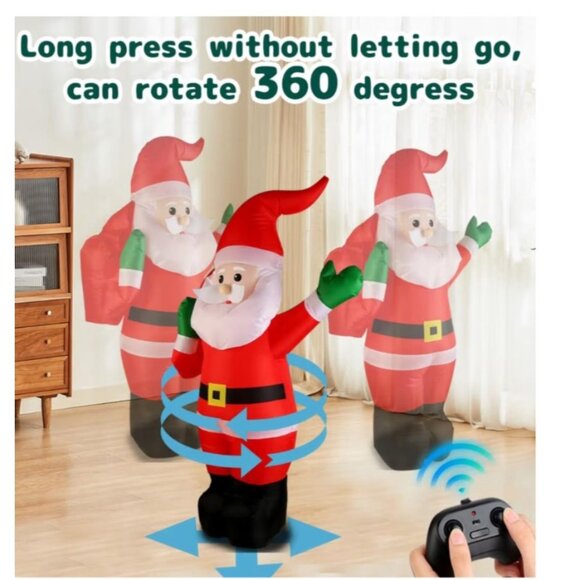 Inflatable Santa Claus With Remote Control 360° Rotation 2.4GHz For Indoor & Out - Picture 6 of 9